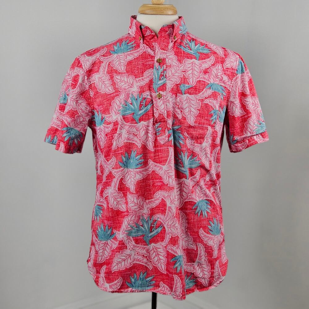 Chubbies Pullover Button-Up Hawaiian Print Red Popover Shirt | Men's Medium‎